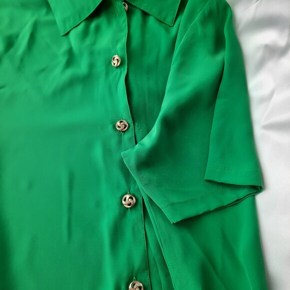 Brand New Beautiful Green Color Blouse 100% Polyester - Picture 4 of 7